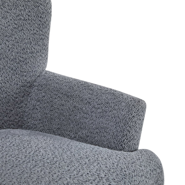 English Elm Christopher Knight Home® - Gerald Boucle Upholstered Club Chair with Tapered Birch Legs, Tonal Piping and Cozy Texture Black,Dusty Blue 33 L x 32.75 W x 30 H N776P243523B