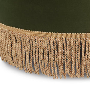 English Elm Jennifer Taylor Home - Yolanda 24" Round Velvet Ottoman - Olive Green, Durable Accent Piece For Living Room Elegance B2719P238168