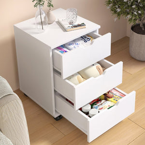 English Elm 3-drawer Rolling Wood File Cabinet with Locking Casters for Home Office Under Desk T3623P434196