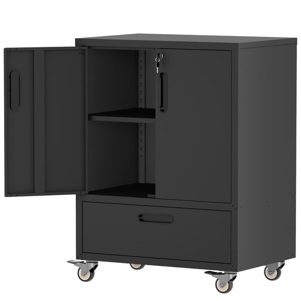 English Elm Tool Cabinet on Wheels Heavy Duty Steel Garage Workshop Organizer with Locking Casters T2398P407327