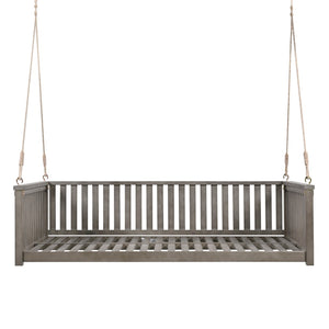 English Elm Topmax Acacia Wood Porch Swing Bed Sloped Frame Outdoor Lounger for Backyard Patio Gray WF319383AAE