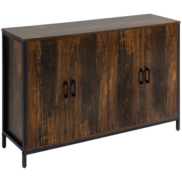 English Elm Homcom Rustic Industrial Sideboard Cabinet With Adjustable Shelves For Stylish Storage Solutions W2225P217382