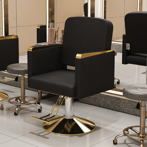 English Elm Hydraulic Salon Chair with Foot Pump Swivel Base for Barber Tattoo Spa Use W2700P410956