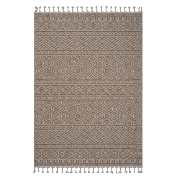 English Elm Loom 8X10 Mocha Geometric Area Rug - Durable Indoor/Outdoor Design, Stylish & Easy To Care For B335P289589