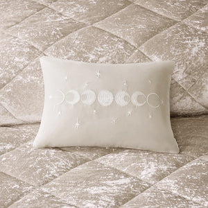 English Elm Twin/Twin Plush Velvet Comforter Set with Embroidered Throw Pillow, Quilted Microfiber Reversible Luxury Bedding B035P203251