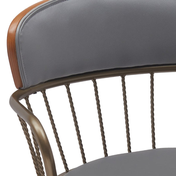 English Elm Willow Swivel Barstool Walnut Frame with Faux Leather Seat for Kitchen Island or Home Bar B2736P464840