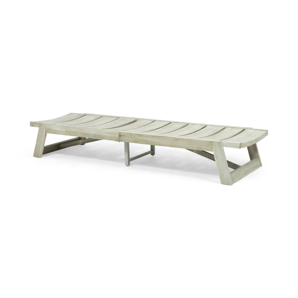 English Elm Christopher Knight Home® - Maki Chaise Lounge - Stylish Acacia Wood & Metal Outdoor Lounger With Adjustable Backrest For Comfort 70998.00LGRYMP1