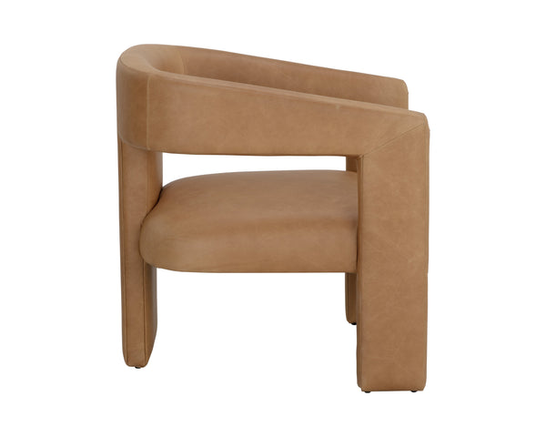 Sunpan Cobourg Lounge Chair - Luxurious Modern Design in Ludlow Sesame Leather with Exceptional Comfort