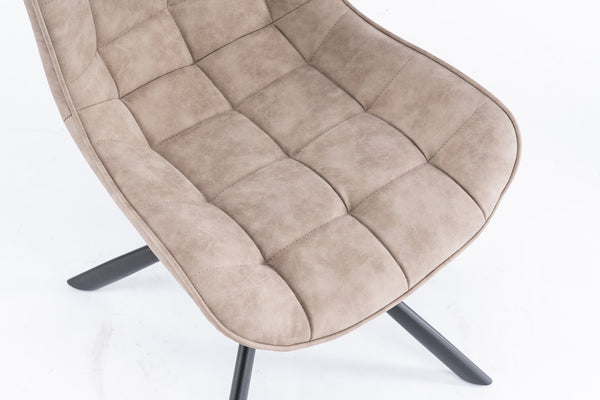 English Elm Mid-Century Modern Tufted Swivel Dining Chairs (Set Of 2) - Beige Faux Leather With Metal Legs T3903P405994