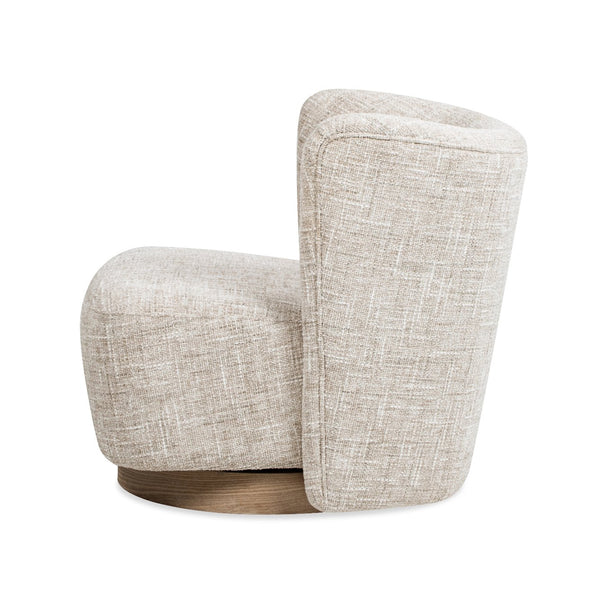 English Elm Jennifer Taylor Home - Miranda 30" Armless Swivel Accent Chair - Natural Gray Chenille, Curved Ergonomic Design & Ash Base B2719P277871
