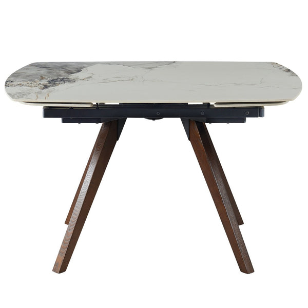 English Elm Retractable Sintered Stone Extendable Dining Table Seats 8 Modern Minimalist Base W5630P456161