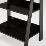 55" Ladder Bookshelf Black BS55LDBL Walker Edison