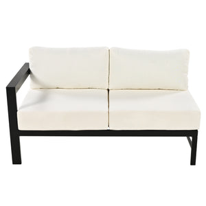 English Elm U-shaped outdoor sofa set with durable aluminum frame, polyspun cushions, high weight capacity and garden-ready style White WY000392AAA