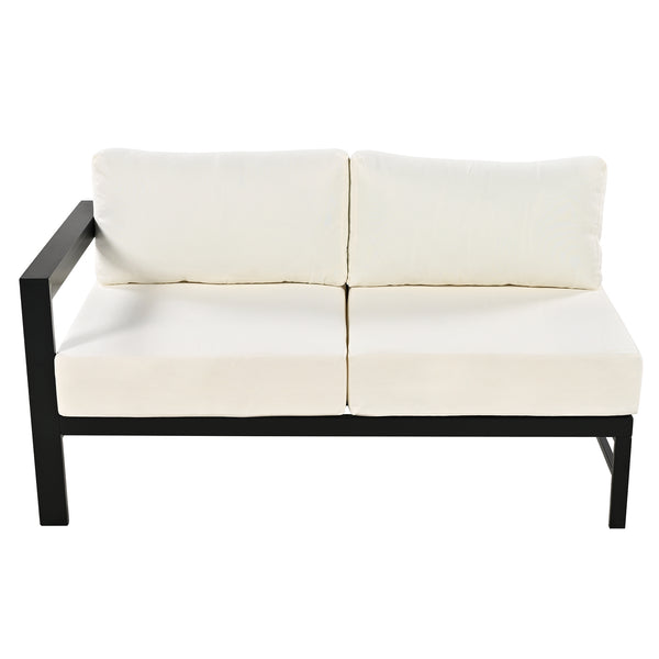 English Elm U-shaped outdoor sofa set with durable aluminum frame, polyspun cushions, high weight capacity and garden-ready style White WY000392AAA