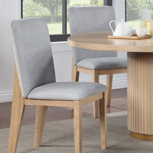 English Elm Torino Oak Finish Dining Chairs with Cream Seat and Black Metal Frame Set of Two B2749P413301