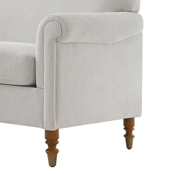 English Elm Modern Chenille Loveseat with Rolled Arms Pocket Spring Cushions and Rubberwood Legs N763P362173R