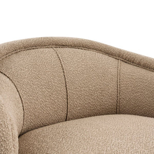 English Elm Amanda Sculptural Boucle Accent Chair Plush Cream Upholstery for Modern Living Spaces Espresso N767P381615E
