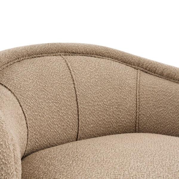 English Elm Amanda Sculptural Boucle Accent Chair Plush Cream Upholstery for Modern Living Spaces Espresso N767P381615E