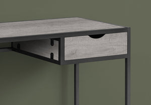 English Elm Computer 42" Home Office Desk with Storage Drawer, Grey Laminate Top, Black Metal Frame, Compact Modern B2710P219648