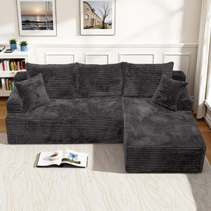 English Elm Modern Chenille Sectional Sofa with Chaise Modular L Shape for Living Rooms W3653P443553