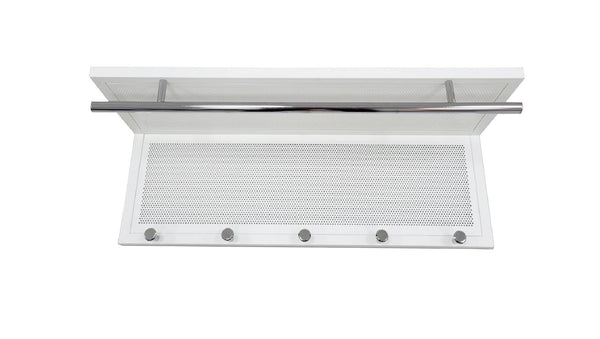 English Elm Esyspot Wall Mounted Coat Hook with Shelf | Space-Saving Organizer for Entryway, Mudroom, Laundry Room 93 White B091P240954