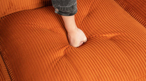 English Elm 101" Modular Cloud Sectional Corduroy Upholstered Sofa Reversible Chaise Living Room Orange W1170S00054