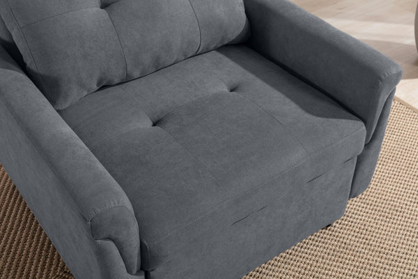 English Elm Francesca Woven Convertible Armchair Foam Pocket Coil Sleeper for Studio Spaces Dark Gray B2749S00194