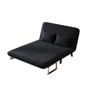 English Elm velvet 55″ Convertible Chair Bed with Adjustable Backrest & Pillow, Tri-Fold Sleeper Sofa, Steel Frame Lounge for Home Office Comfort W1767P192807