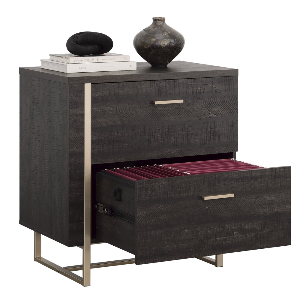 English Elm Lateral File - Sleek Black Finish For Modern Office Storage, Secure & Space-Saving Design Solutions B356P367784