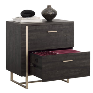 English Elm Lateral File - Sleek Black Finish For Modern Office Storage, Secure & Space-Saving Design Solutions B356P367784