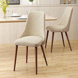 Christopher Knight Home® Sabina Mid Century Fabric Dining Chairs with Dark Walnut Wood Finished Legs - Set of 2