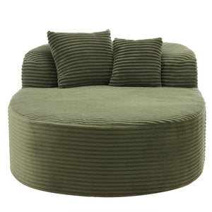 English Elm Modern Chaise Lounge Sofa oversized corduroy chaise with high-density foam, spring support & pillows Green N719P329129F
