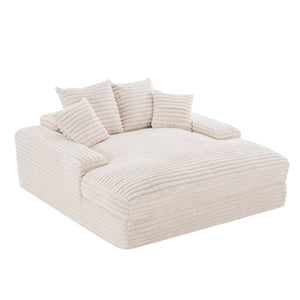English Elm 028-oversized Corduroy Chaise Sleeper Sofa with Foam Support for Apartments W527P412860