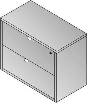 OSP Home Furnishings Kenwood Two Drawer Lateral File Cabinet for Letter Legal Documents in Office Storage KEN-12-LCH
