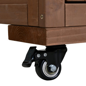 English Elm (assembly Video) Topmax Solid Fir Outdoor Potting Bench Grill Cart with Hutch Storage Brown N717P404333D