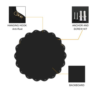 English Elm Solid Wood Wavy Mirror - Artistic 36" X 36" Modern Wall Decor For Living Spaces, Entryways & Bathrooms W1445P189557-GIGA