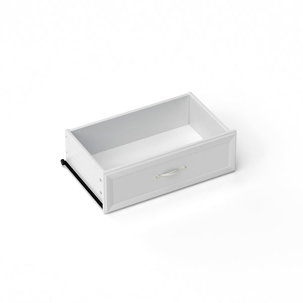 English Elm Modern Antique-Style 3-Drawer Chest with Gold Frame Knobs, Waterproof MDF, Anti-Tip Safety Design White W1668P162671