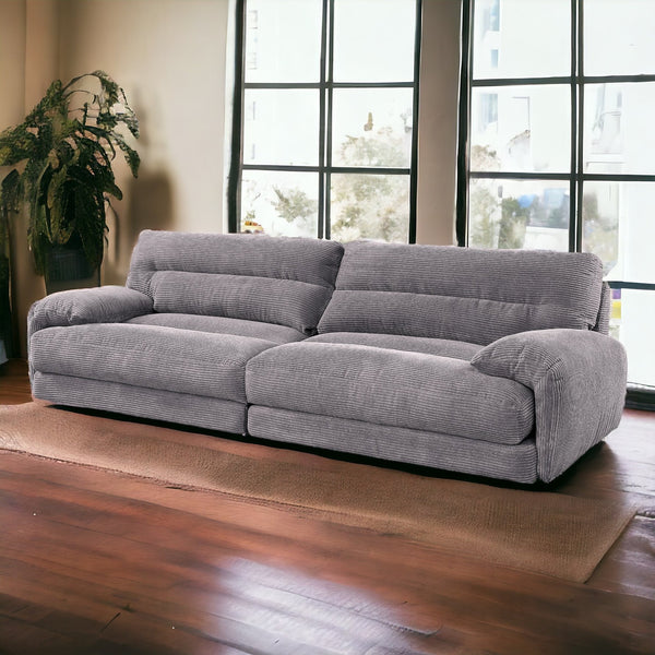 English Elm Cadenza Gray Corduroy Sofa - Chic Comfort With Removable Covers, Durable Design & Family-Friendly Appeal B2726S00161