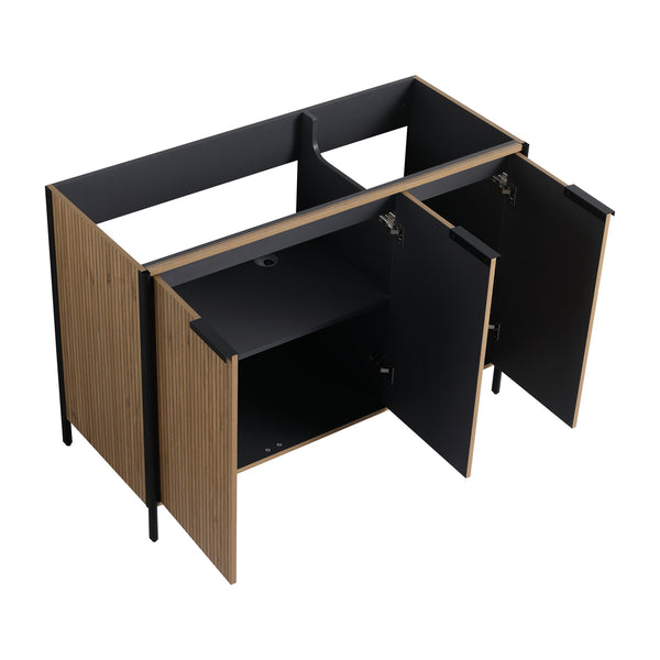 English Elm 48" Freestanding Bathroom Vanity with Thick Resin Sink, Soft-Close Doors, Adjustable Shelves, Durable Finish Light Coffee W999S00297