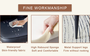 English Elm Table And Chair Set - Modern 31.5-Inch Round Dark Wood Grain Table With 2 Black Pu Chairs, Stylish Design! W1151S02485-GIGA