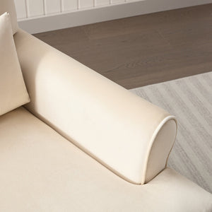 English Elm Mirod Oversized Polyester Accent Chair with Column Legs and Ergonomic Lumbar Support Beige N760S0000028B