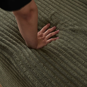 English Elm Deep Seat Corduroy Modular Cloud Couch - Cozy Green Comfort With Cup Holders & No Assembly Needed! W848S00061