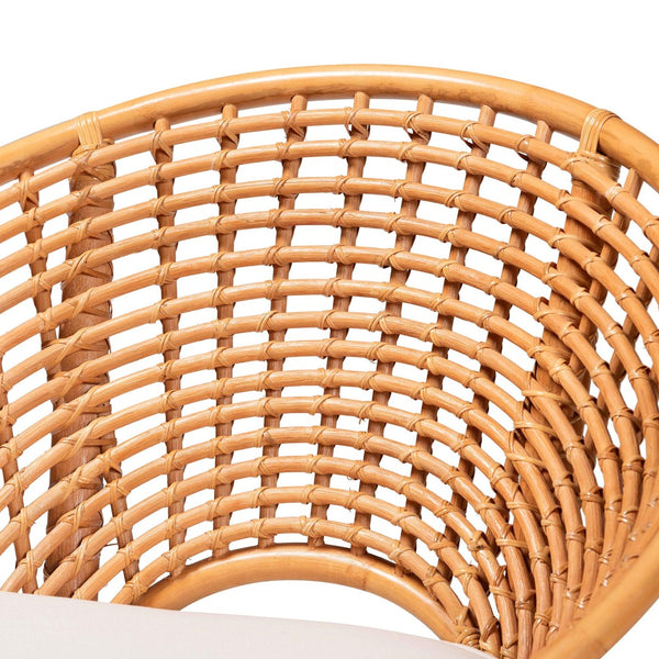 English Elm Modern Natural Rattan Accent Chair Woven Openwork Frame for Bohemian Living Spaces B2750P420400