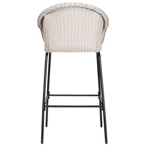 English Elm Christopher Knight Home® - Ladd Outdoor Metal Wicker Barstool Set of 2 — 29.5" Bar Height, Woven PE Rattan, Sturdy 400 lb Capacity Black,Light Gray N775P277558G