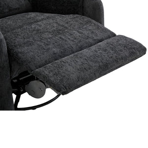 English Elm Manual Recliner Swivel Rocker Massage Chair Chenille Nursery and Living Room Seat Black N763P347287B