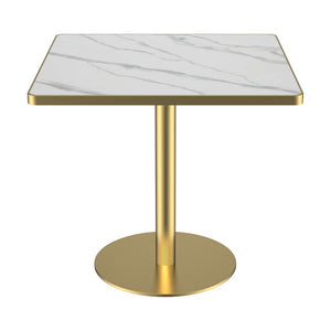 English Elm Square Modern Dining Table - 31.5" Faux Marble Bistro Table With Sturdy Metal Frame & Easy Setup W3316P375691-GIGA