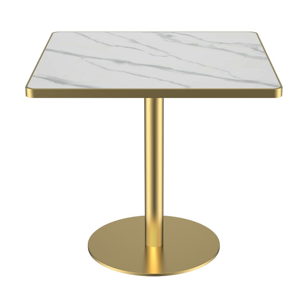 English Elm Square Modern Dining Table - 31.5" Faux Marble Bistro Table With Sturdy Metal Frame & Easy Setup W3316P375691-GIGA