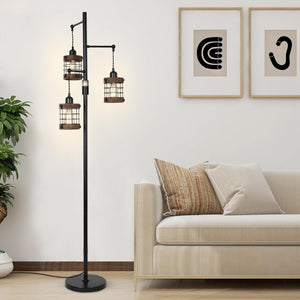 English Elm Arc Floor Lamp Solid Wood Iron Shade Dimmable Led Industrial Farmhouse Living Room W2738P448446