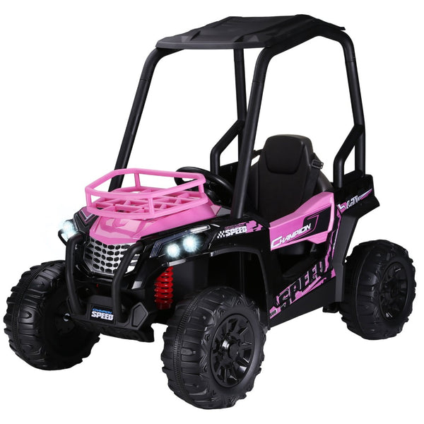 English Elm Aosom 12v Electric Kids Ride on Utv with Remote Control Suspension and Music System W2225P229348