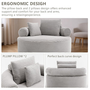 English Elm Round Cloud Sectional Sofa Bed with Memory Foam Cushions for Modern Living Spaces W3224P444277